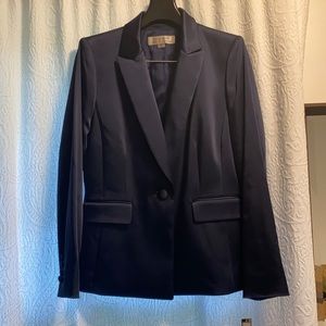Tahari asl blue satin blazer